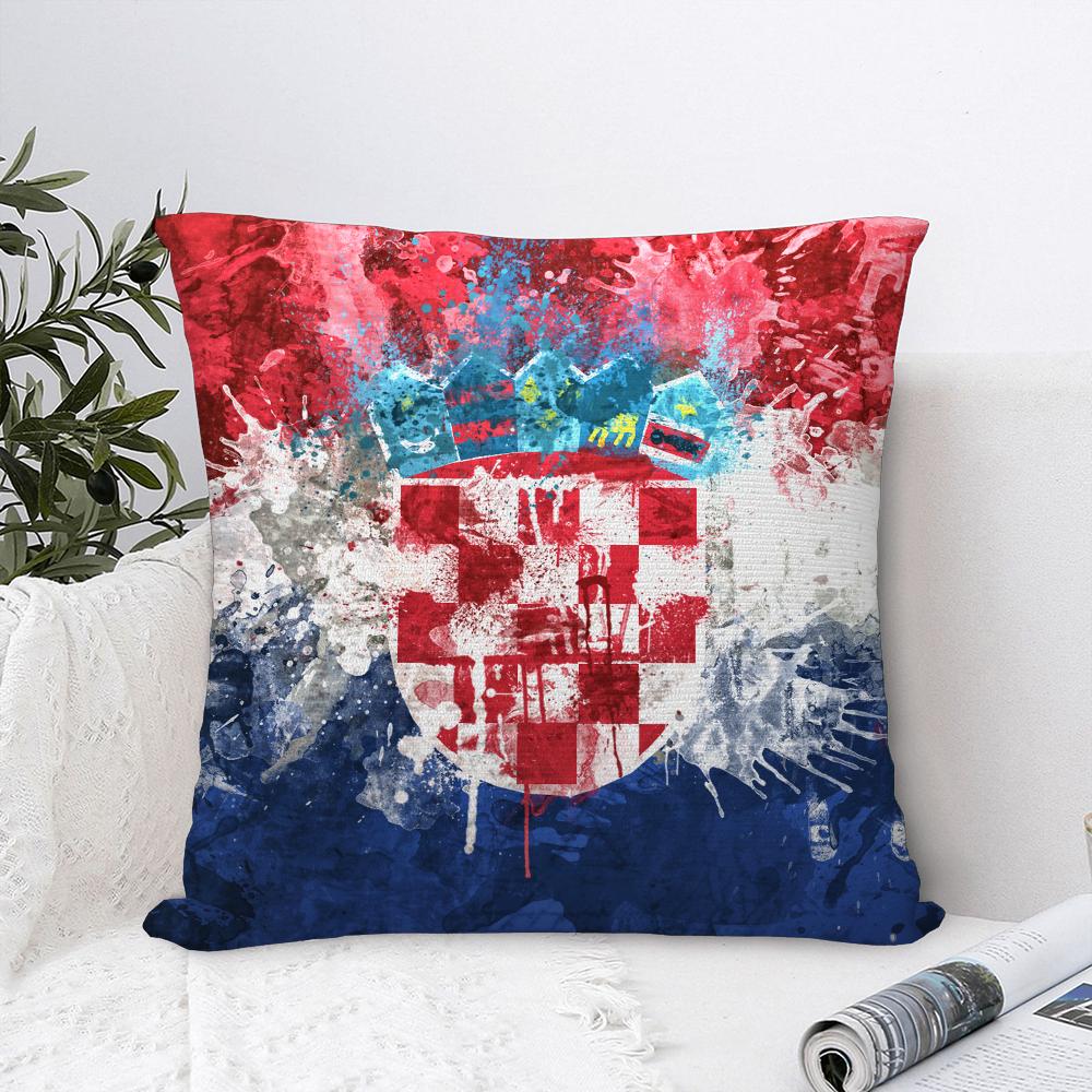 Republic of Croatia Pillow Case Sofa Decorative Home Double-sided Print Plush Square Throw Pillow Covers Cushion Decor Cover