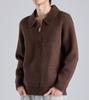Beoteunseoul Wool Blend Classic Half-Zip Collar Knit (Brown)