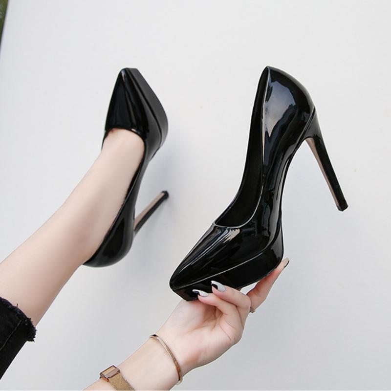 Lodičky na vysokém podpatku Ženy Módní Model auta Catwalk OL 2,5 cm Platforma Se silnou podrážkou Sexy 12 cm Podpatky Plus Velikost 46 Boty Zaptos Mujer