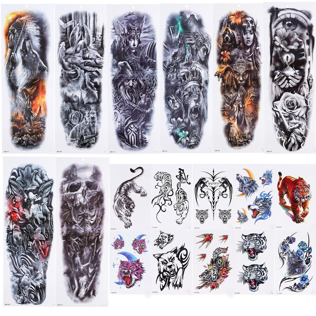 Arm Tattoo Sticker Men Women Waterproof Party Fashionable Exquisite Pattern Temporary Tattoo Sticker Set
