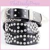 Belt Wide Leather With Metal Pin Closure Rhinestone Decor For Elegant Womens