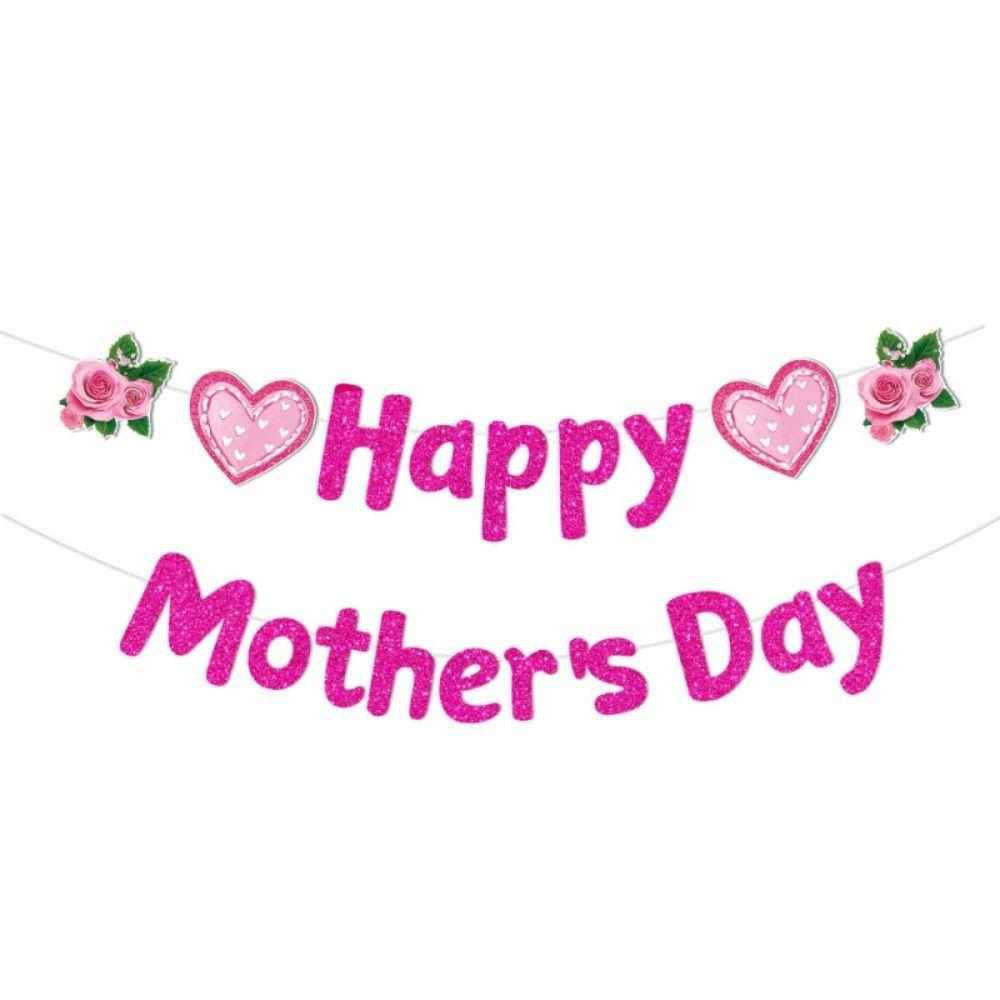 Pink Mother's Day Hanging Paper Cards Surprise Mother's Day Party Decor  Festival