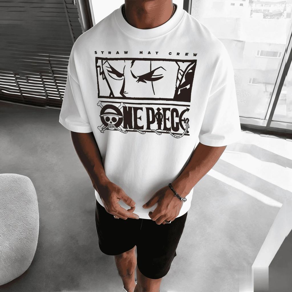 Japanese Anime ONE PIECE Summer T-shirt Casual Sports Fitness Loose Oversized Comfortable Cotton Short Sleeves for Men and Women