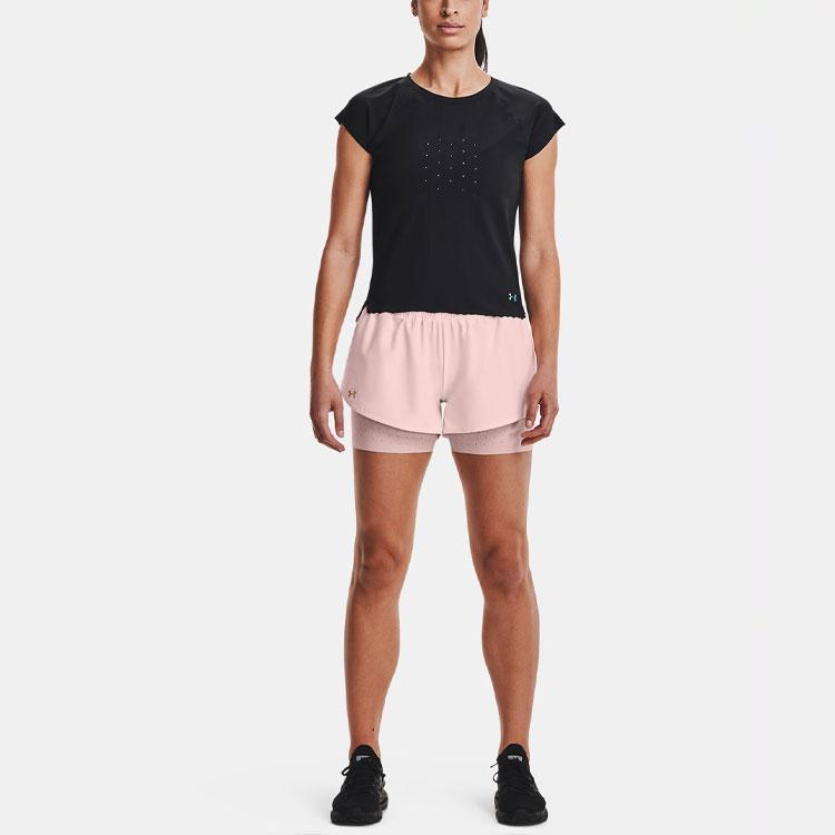 Under Armour 2-in-1 Woven Training Shorts Women Bottoms Pink 1361154-658
