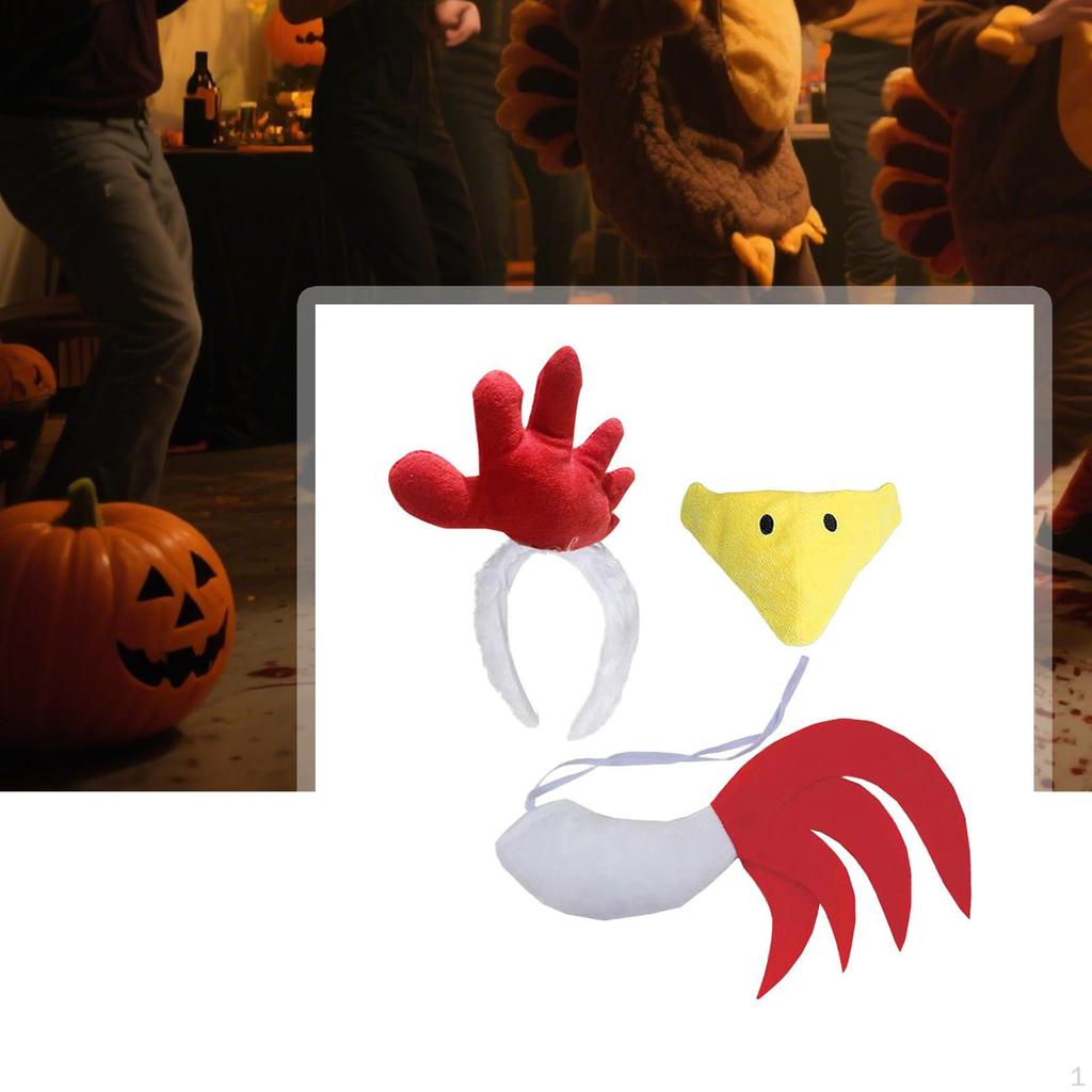Chicken Costume Kit Accents Novelty Outfit for Thanksgiving Party Pretend Events