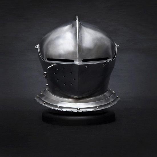 Medieval Close Helmet Handmade 16th Century Knight Armor Replica  Wearable Steel Helmet for LARP, Cosplay Display