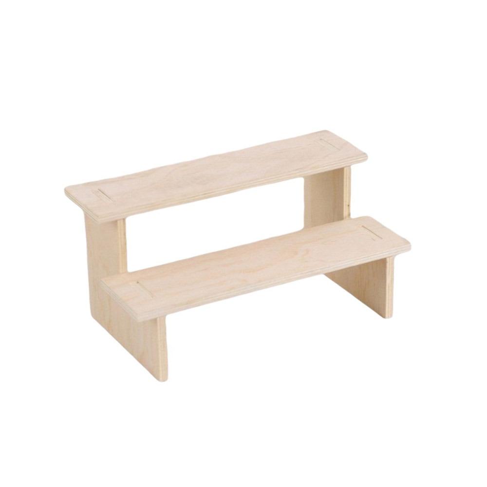 Wave Edge/Straight Edge Wood Display Shelf 2 Tiers Bracelet Bead Display Rack Living Room