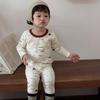 Autumn and winter pure cotton cartoon boneless loungewear baby clothes 280g wool pull frame boys pajamas set