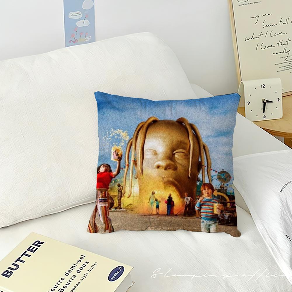 Luxury T-Travis S-Scott Cushion Cover Room Home Sofa Living Office Coffee Shop Car Printing Decoration Nordic Simplicity Cover