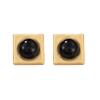European and American exaggerated stud earrings metal geometric square earrings retro black temperament earrings high-end design French jewelry