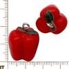 Set of 20 Red Resin 3D Fruit Charms: Strawberries and Apples for DIY Jewelry.