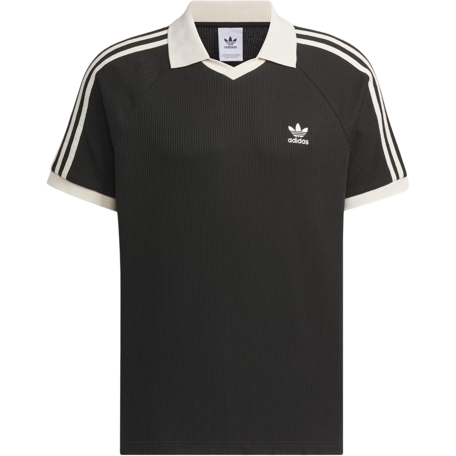 

Adidas Originals Logo American College Style Striped Short Sleeve Polo Shirt Men Polo Shirts Black JV9266 XL