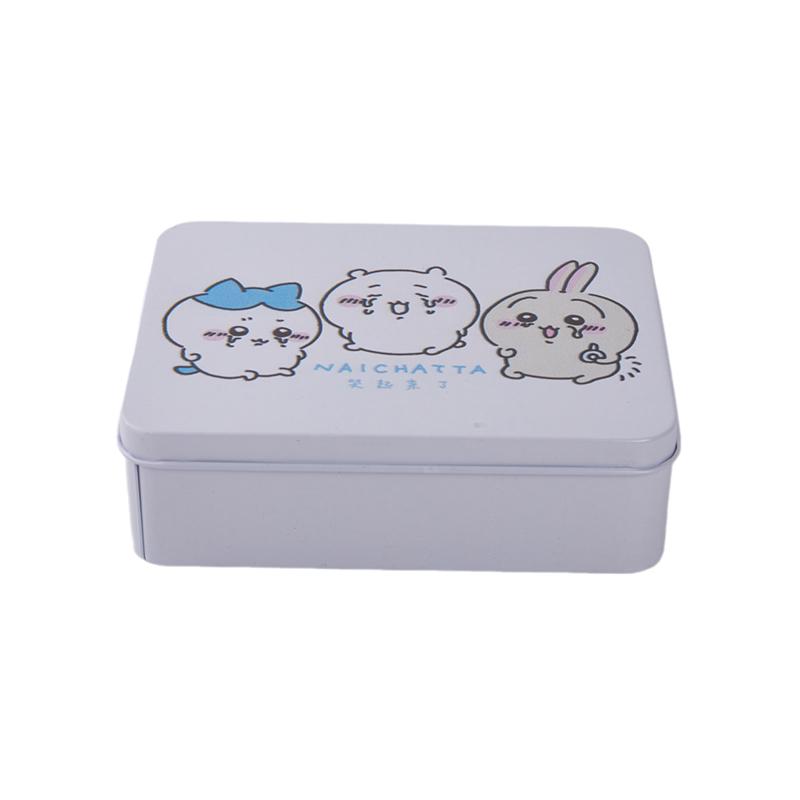 Cartoon Pattern With Lid Iron Box Business Card Storage Tin Box Small Rectangle Hairpin Coin Jewelry Organizer Box