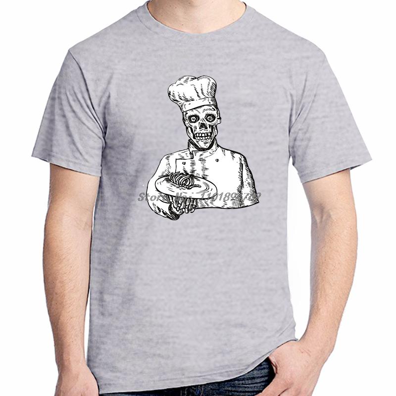 Funny Skeleton Chef Graphic T Shirts Fashion Tees Tops Summer Cotton New Shirts And Tshirts Unisex Oneck Print T Shirt