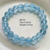 Natürlicher Blauer Topas Klare Runde Perlen Trendiges Unisex Armband Schmuck Party Geschenk 7mm 8mm AAAAAA