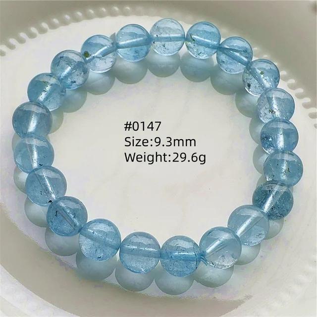 Natürlicher Blauer Topas Klare Runde Perlen Trendiges Unisex Armband Schmuck Party Geschenk 7mm 8mm AAAAAA