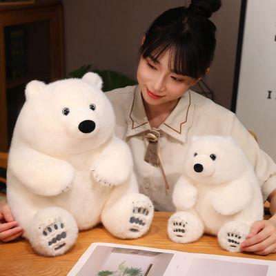 23-45cm Creative Simulation Cartoon Polar Bear Backpack Plush Toy Soft Stuffed Cute Animal Doll Bag for Girls Kids Birthday Gift