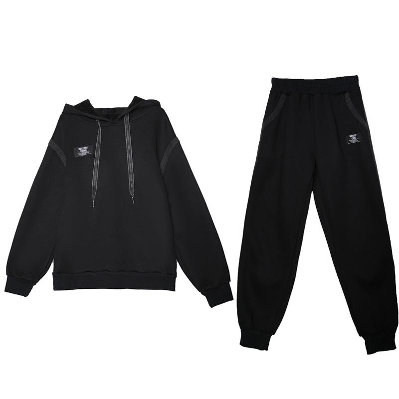 Spring Suit Women's Fashion Western Style Casual Sports Slimming Hooded Sweater Pants Two-piece Suit
