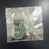 European and American bohemian style hollow pattern round brand earrings, retro bronze turquoise beaded women's earrings