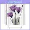 Premium Quality 3d Mart Waterproof Lotus Print Bathroom Polyester Shower Curtain With 12 Hooks For Elegant Dcor
