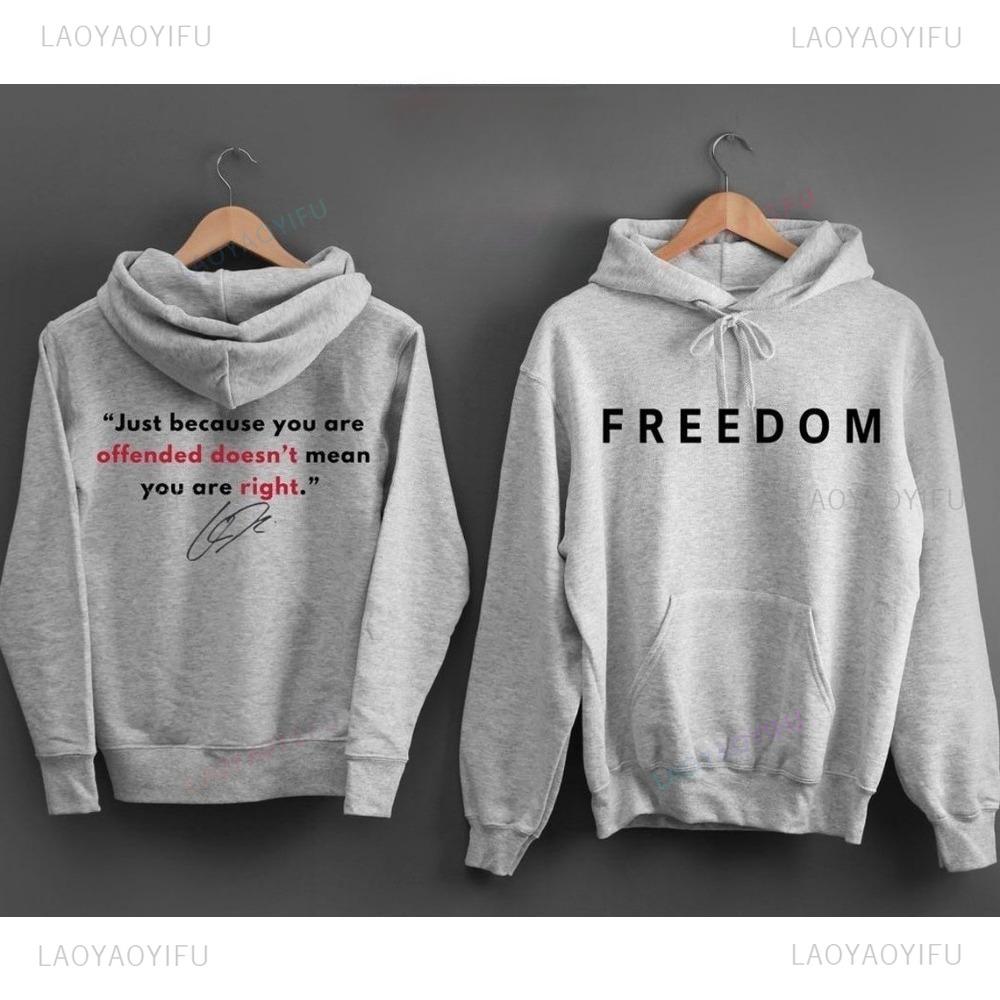 

Freedom Charlie Kirk Hoodie Quote Doesn t Mean Your Right Hoodie Men Sweatshirt Fit Youth Sports Outdoor Wear Printed Hoodie S