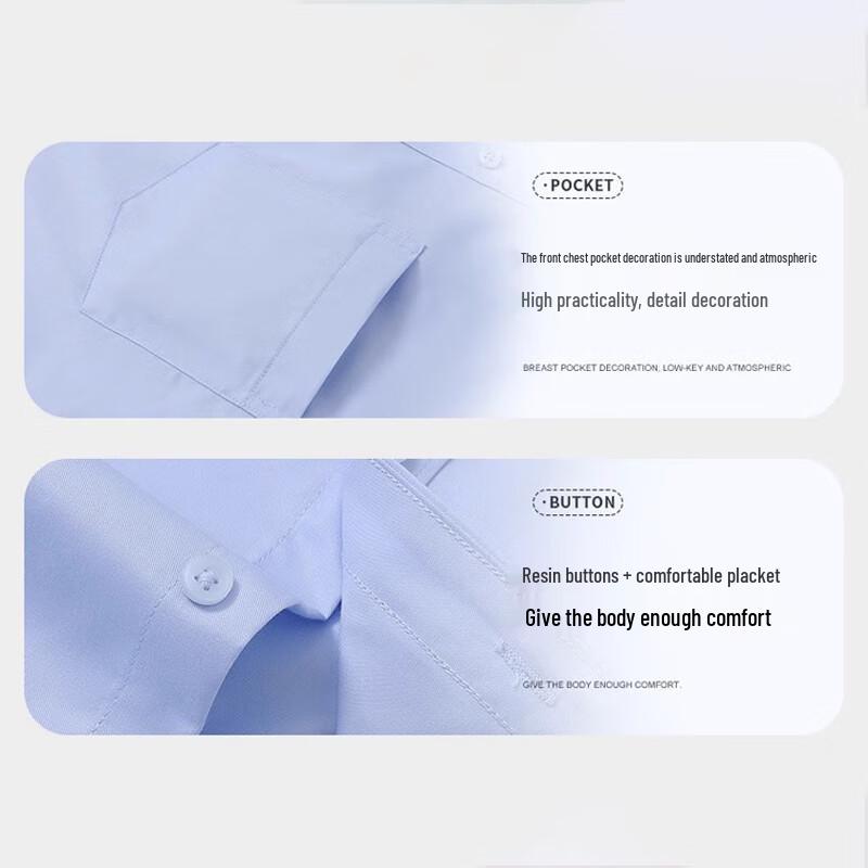 Huijie Men's Summer Thin Business Cotton Short Sleeve Shirt