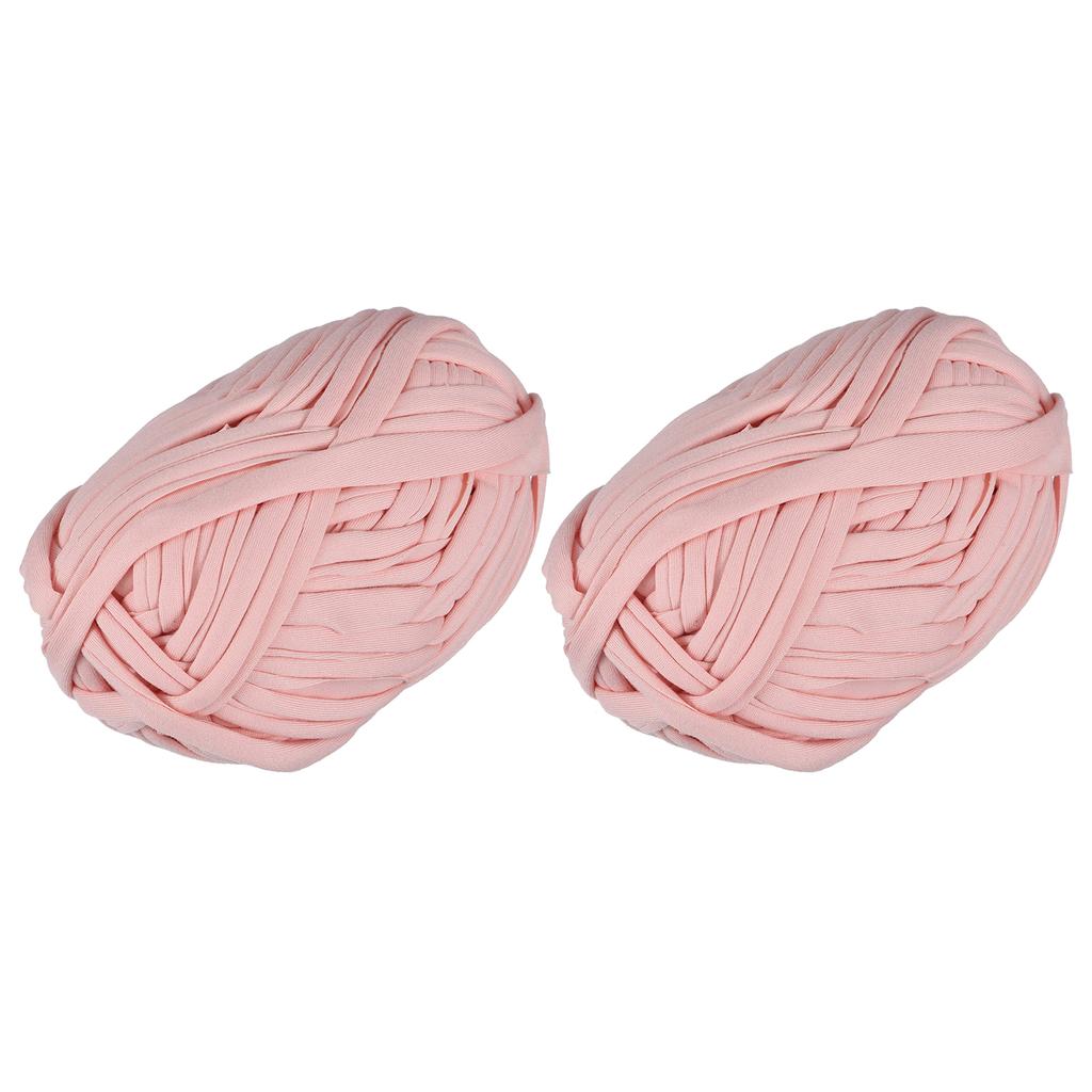 2 Rolls Elastic Fabric Cloth Yarn T Shirt Crochet Yarns Thick Knitting Yarns for DIY Bag Carpet Cushion 7oz/ 200g