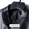 Men's Genuine Sheepskin Stand-Collar Leather Jacket