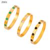 Elegant Gold-Plated Titanium Steel Bracelet with White Shell Flower and Geometric Acrylic Inlay