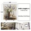 1pc Rustic Floral Shower Curtain - Vintage Metal Pitcher, White Daisies & Lavender, Watercolor Blend, Polyester
