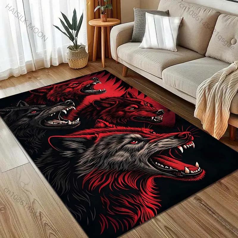 3D Fierce Wolf Pack Print Carpet for Bedroom Living Room Bedside Sofa Floor Mat Children's Play Room Non-slip Rug Fast Shipping