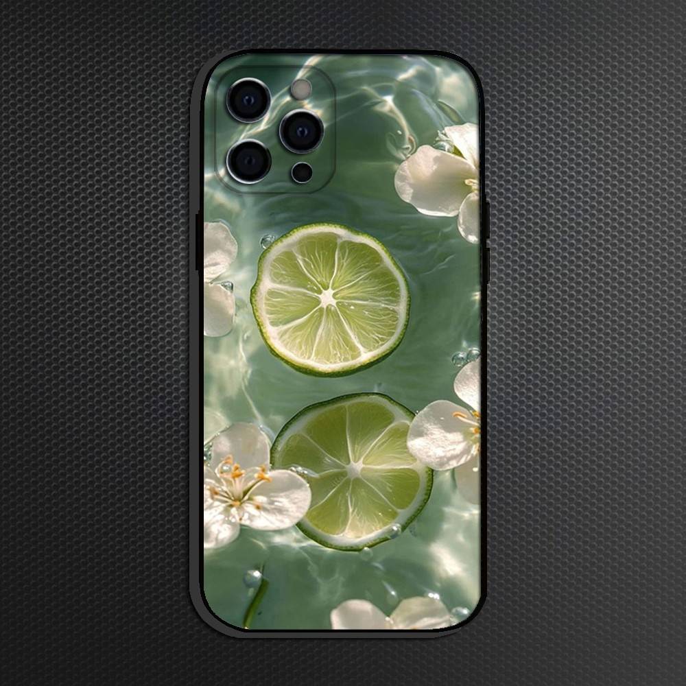 Fresh Lemon Slices Water Phone Case For iPhone 16,15,14,13,12,11 Plus,Pro Max, Others Soft Black Cover