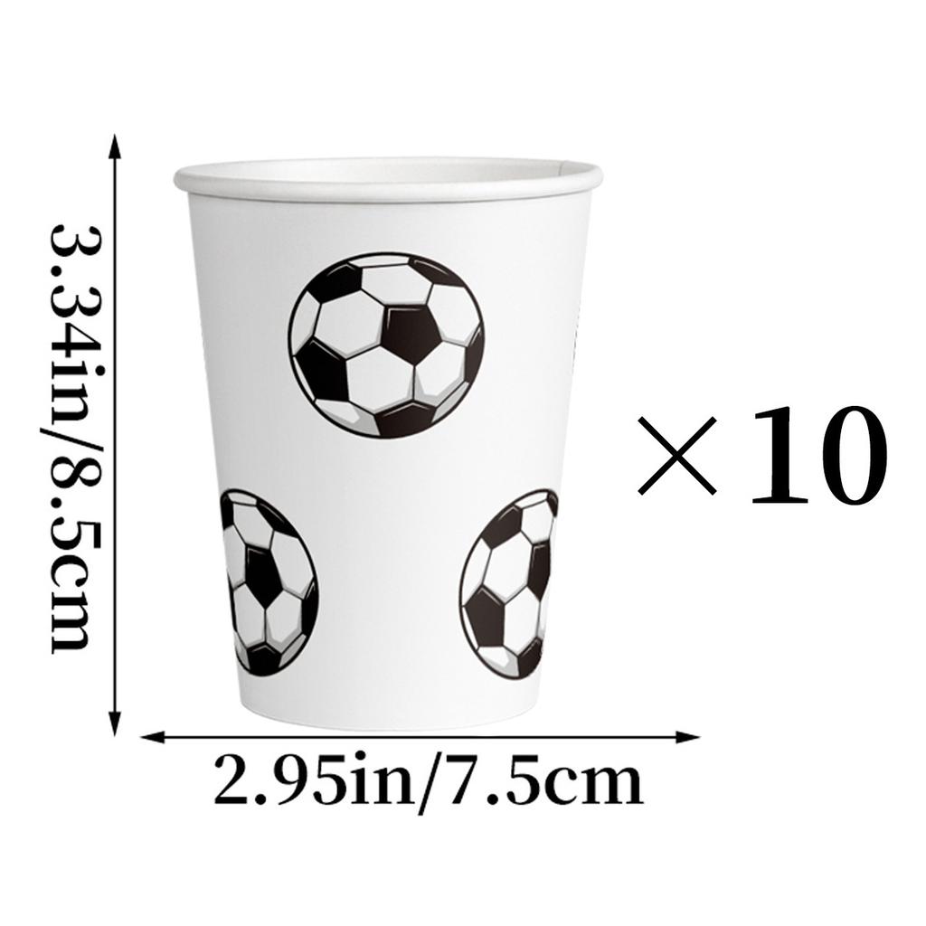 25 World Cup Football Birthday Party Tableware, Champions League Football Paper Cups, Plates, Knives, Forks And Spoons