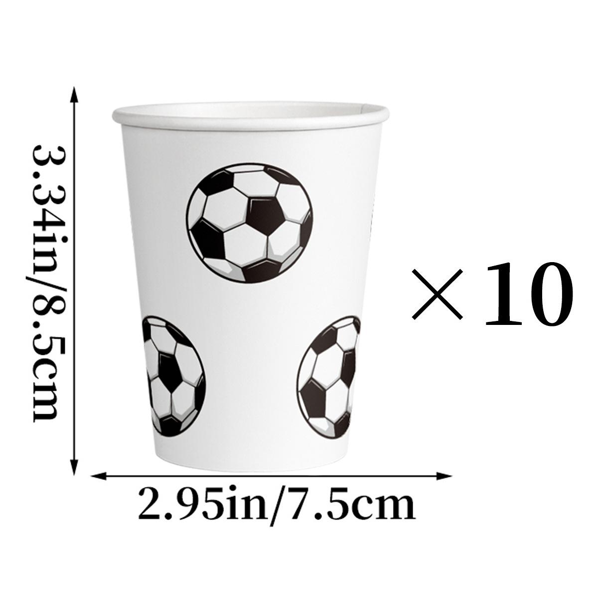 25 World Cup Football Birthday Party Tableware, Champions League Football Paper Cups, Plates, Knives, Forks And Spoons 10pcs football paper cup [A type]