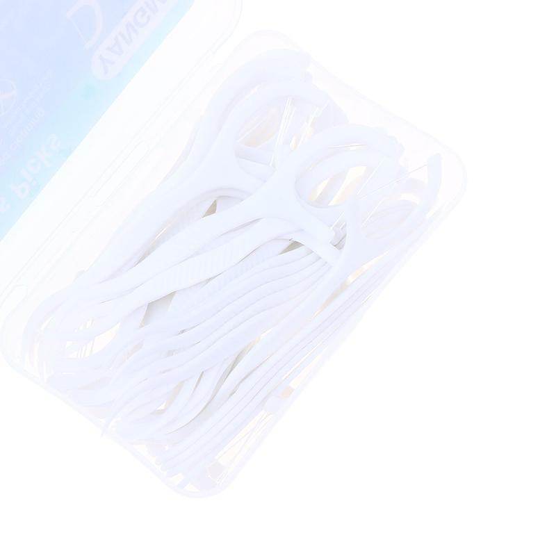 50 Pezzi Filo Interdentale Portatile Monouso Stuzzicadenti in Plastica Bastoncino Filo Interdentale ad Alta Tensione Scatola Dentale Cura Orale