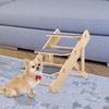 Wooden Pet Stair Portable Stable 2 in 1 for Cars Small and Older Animals 3 steps