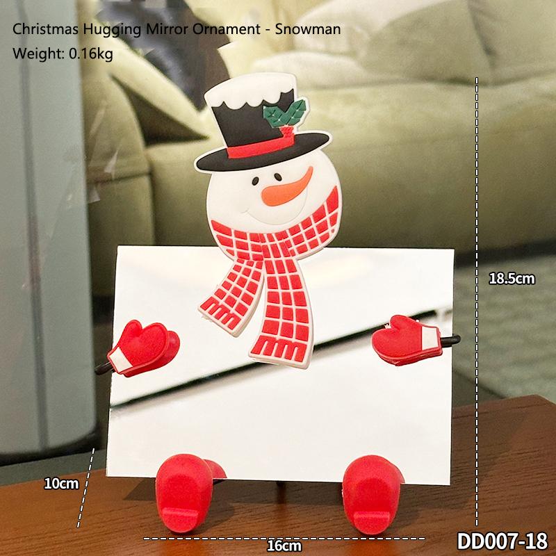 Miniso Cartoon Christmas Hugging Mirror Snowman Santa Claus Goblin Ornament Gift Card Blessings Christmas Decoration Ornament