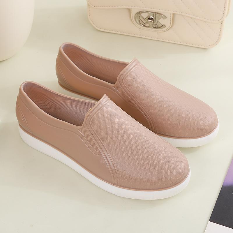 Fashion Rain Shoes Female Adult Low-top Non-slip Shallow Mouth Kitchen Waterproof Shoes Thick-soled Short Tube Work Rubber Shoes Water Boots