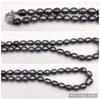 High-Quality Black Necklace Baroque Pearl Natural Jewelry Semi-Round Peacock Luster Approx 47cm 10.0mm–12.5mm 65.4g Silver Clasps