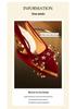 Red Xiuhe Chunky Heel Pointed Toe Wedding Shoes for Brides, 2025 New Style, Plus Sizes 32-43