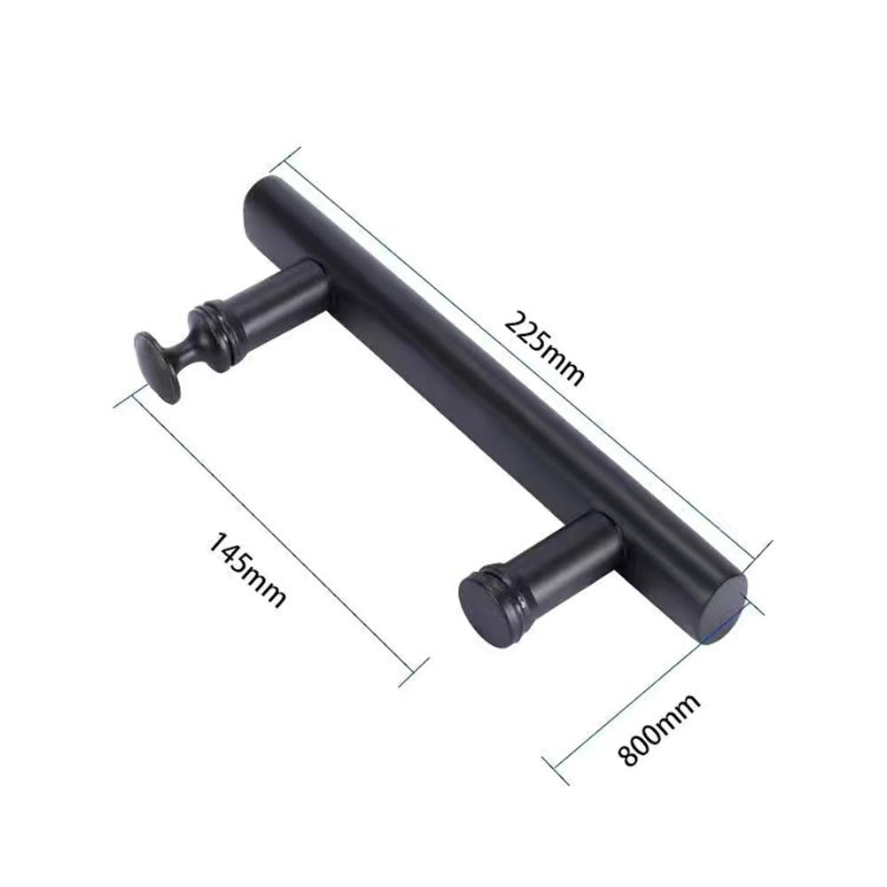 Knobs Door Handle Bathroom Bathtub Stylish 145mm 5.5mm Bolt Black Flat Part Stainless Steel For Shower Enclosures
