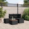 Vidaxl 5-Cz. Tuin Lounge Set, Kussens, Zwart Rotan PE