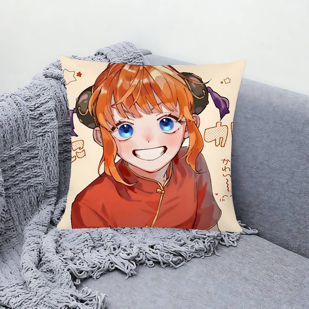 Anime GGintama Pillow Case Sofa And Living Room Decorative Cushion Covers Dustproof And Miteproof Invisible Zipper