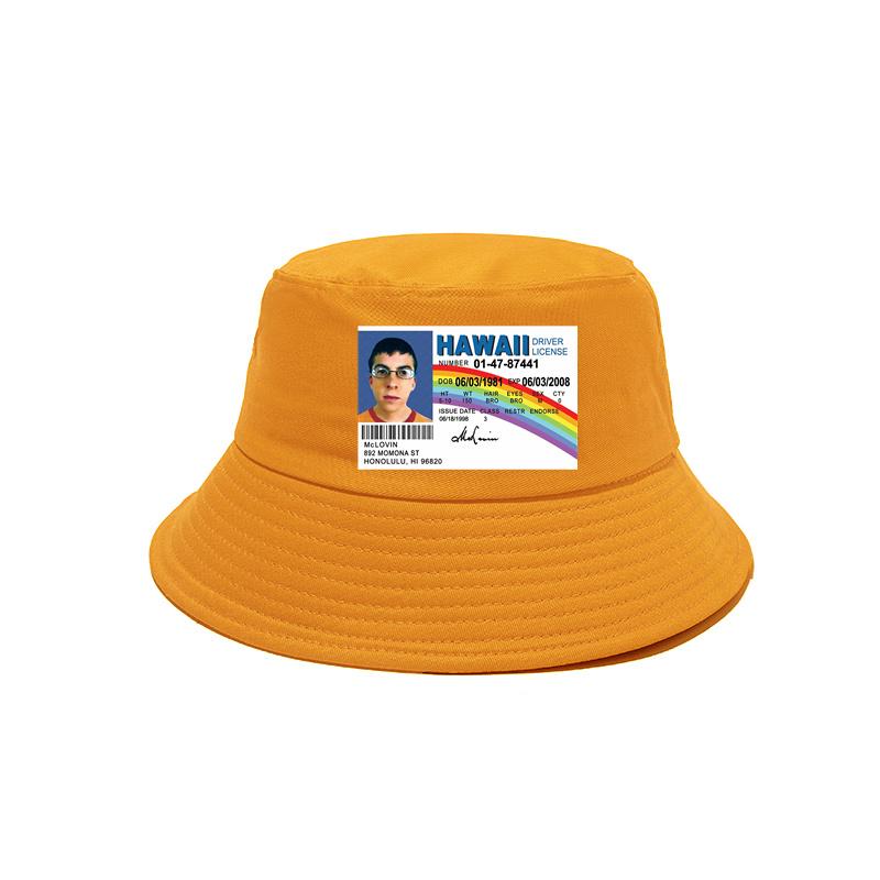 Mclovin Id Card Superbad Geek Bucket Hats New Outdoor Cotton Funny Panama Hat Summer Cool Sun Caps Bob Hat