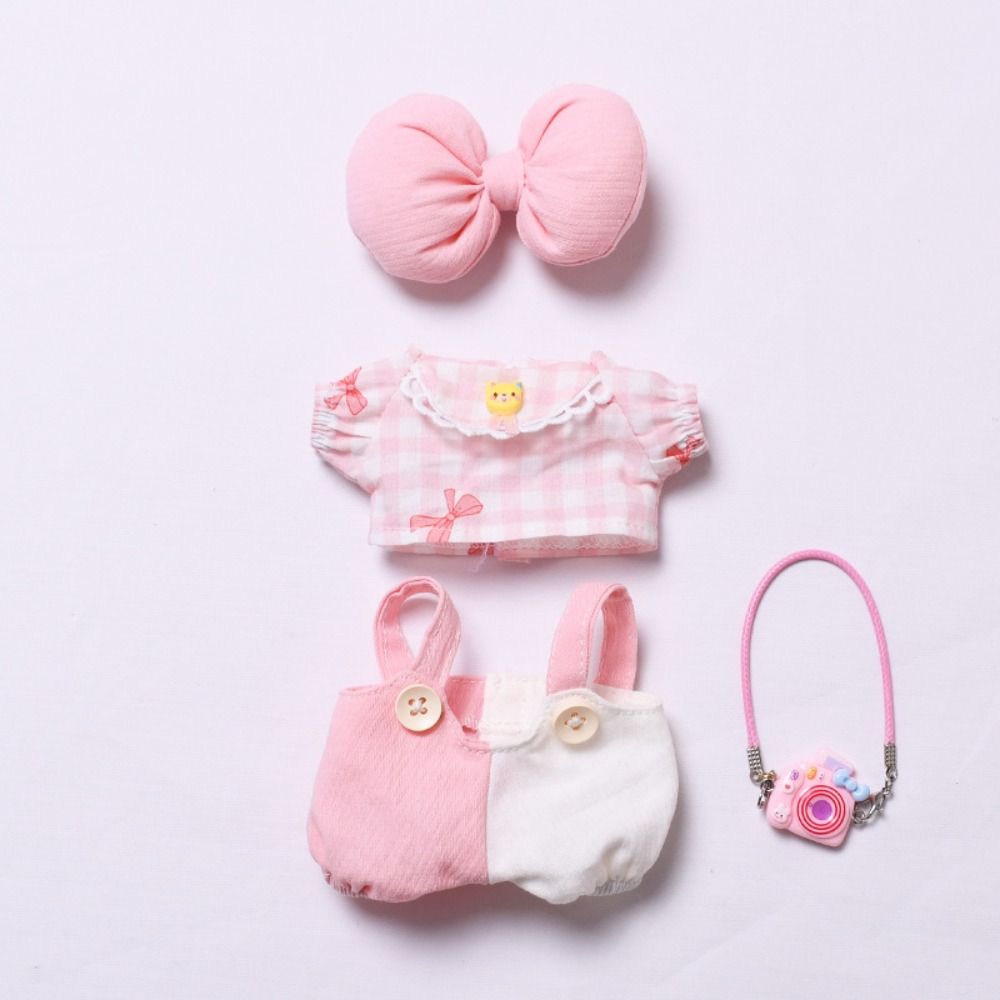 Sweetheart Style Labubu Doll's Clothes Camera 17cm Plush Dolls Clothes Children Gift