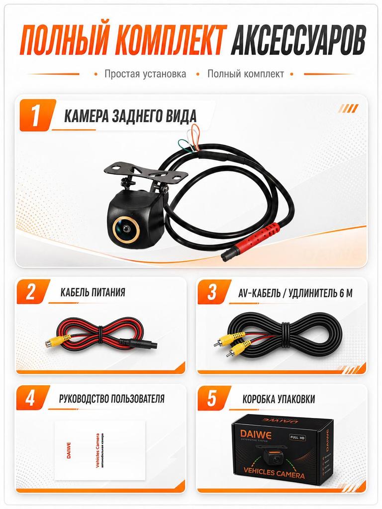 Gold-plated Rear View Cameras Equipped with 170° Wide-angle Lens and a Resolution of 1920*1080