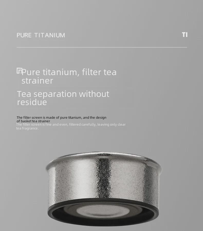 Titanium Crystal Pure Thermos Cup - 430ml | High-End Titanium Tea Cup for Car & Everyday Use | Fashionable Unisex Design