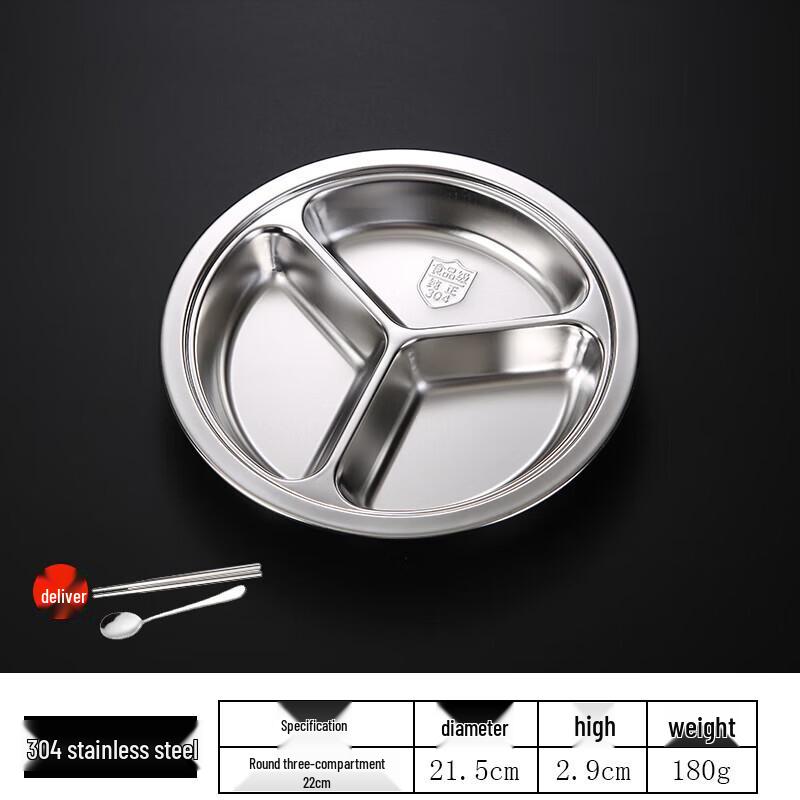 Stainless Steel Divided Meal Plate
