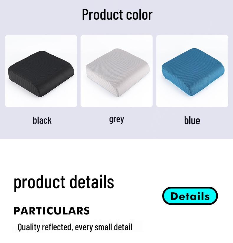 Breathable Memory Foam Height-Enhancing Seat Cushion for Office or Car