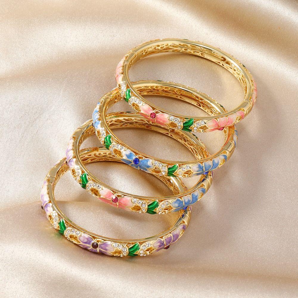 Enamel Chinese Cloisonne Bracelet Double Bangle Women's Hand Bracelet Jewelry Gifts